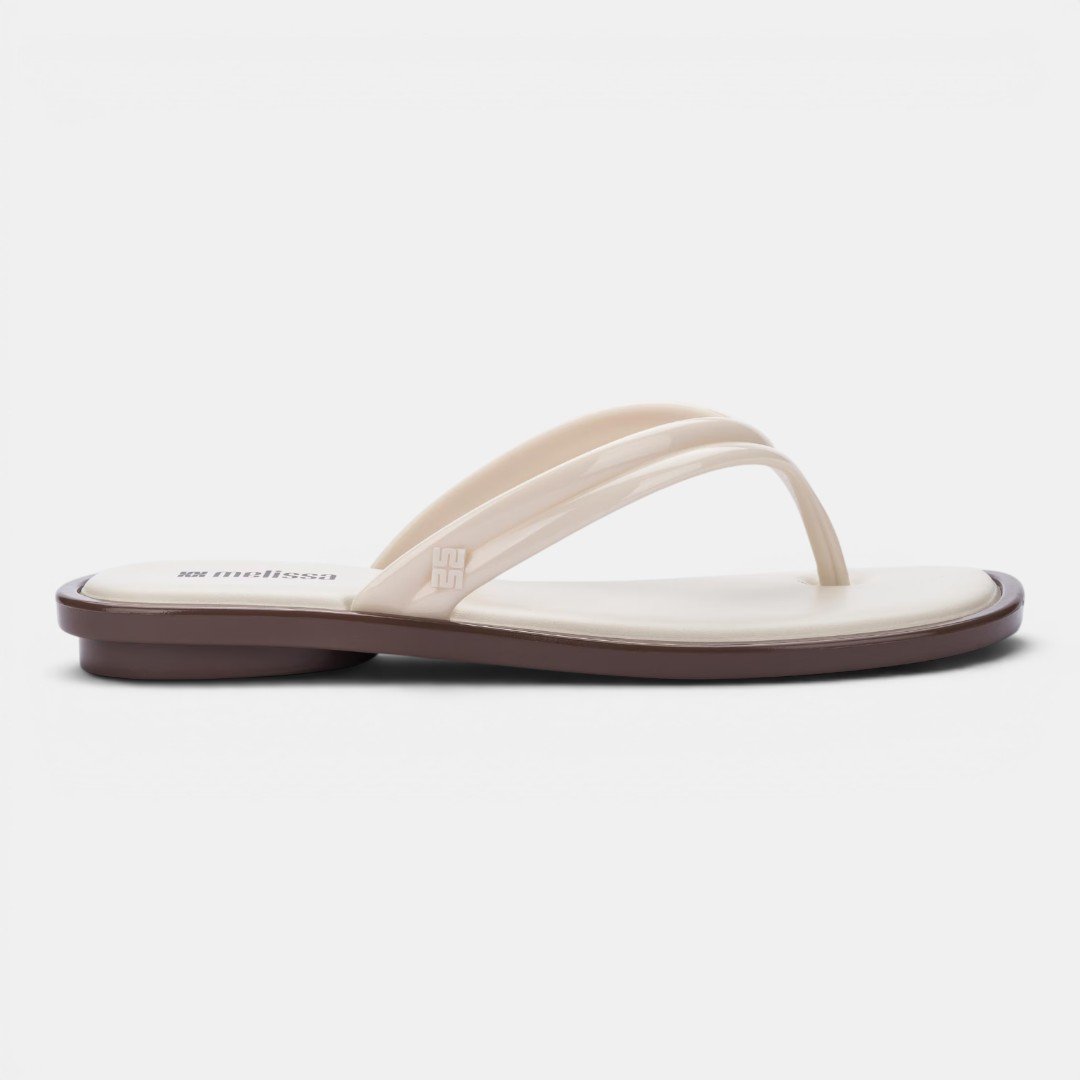 Chinelo Melissa Wave Flip Flop Bege com Marrom