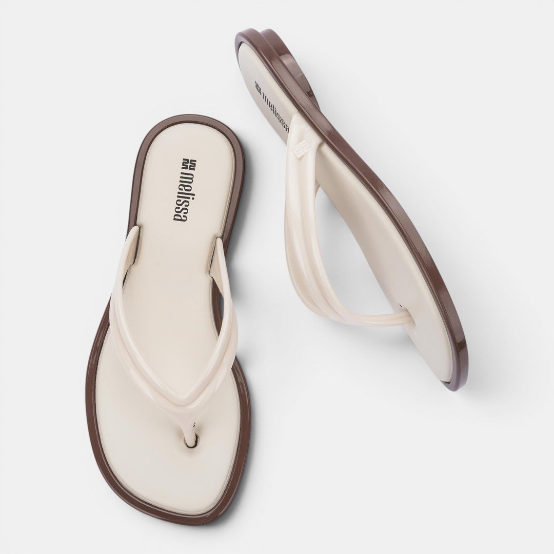 Chinelo Melissa Wave Flip Flop Bege com Marrom Marrom 2