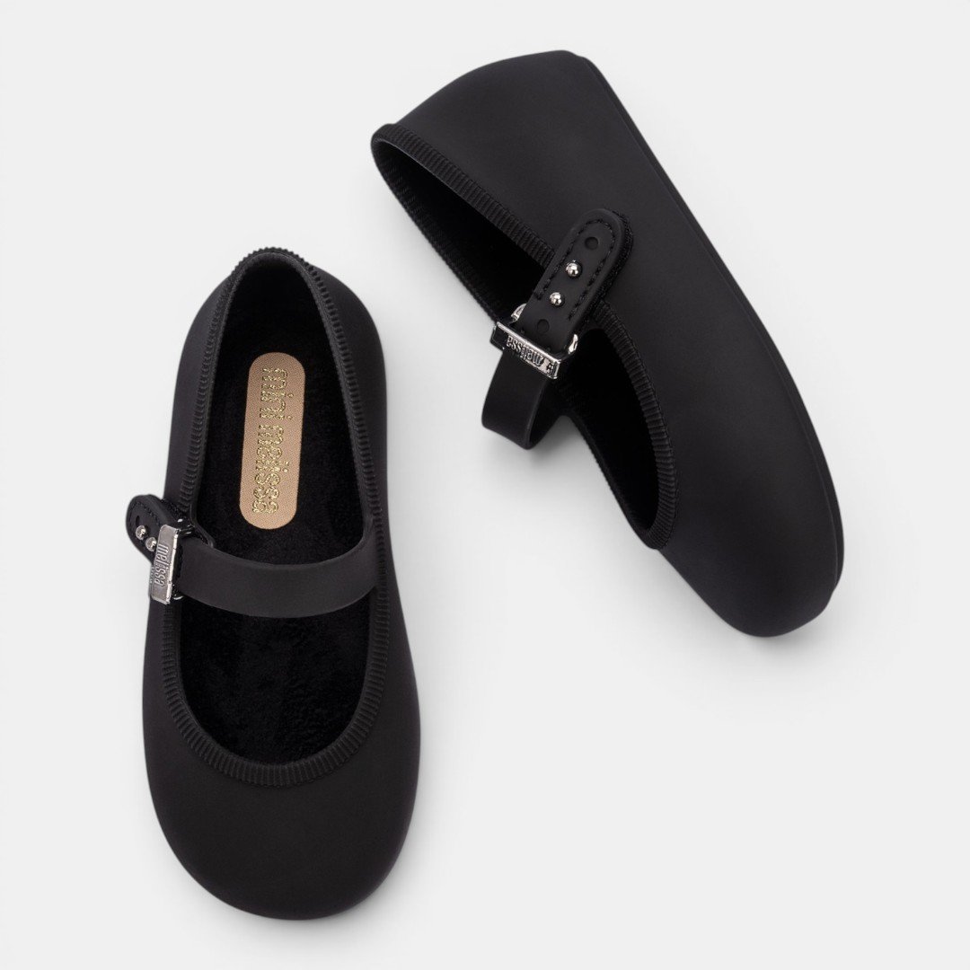 Sapatilha Mini Melissa Soft Balerina Bebê Preta Preto 2