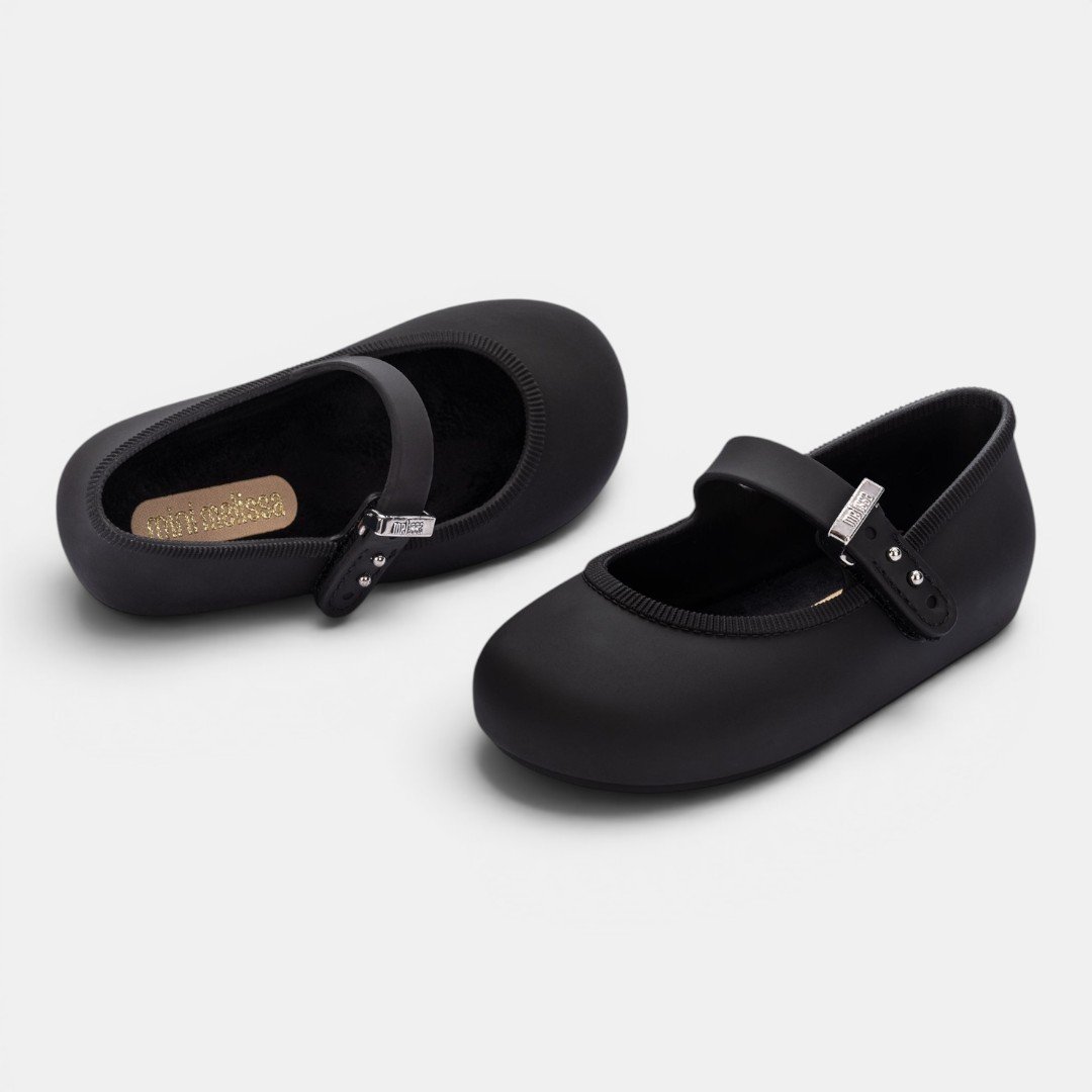 Sapatilha Mini Melissa Soft Balerina Bebê Preta Preto 3