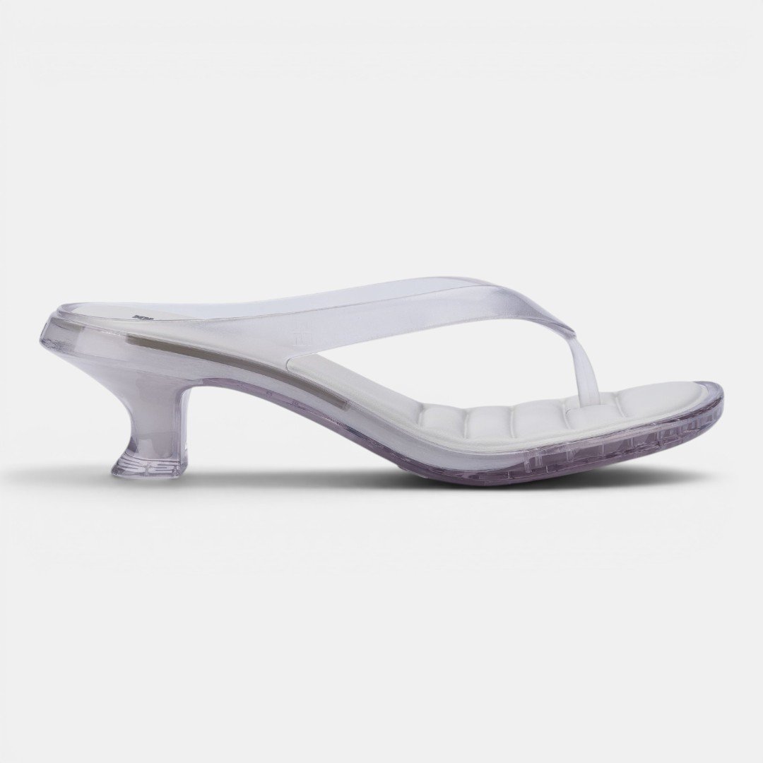 Tamanco Melissa Thong Kitten Heel Transparente