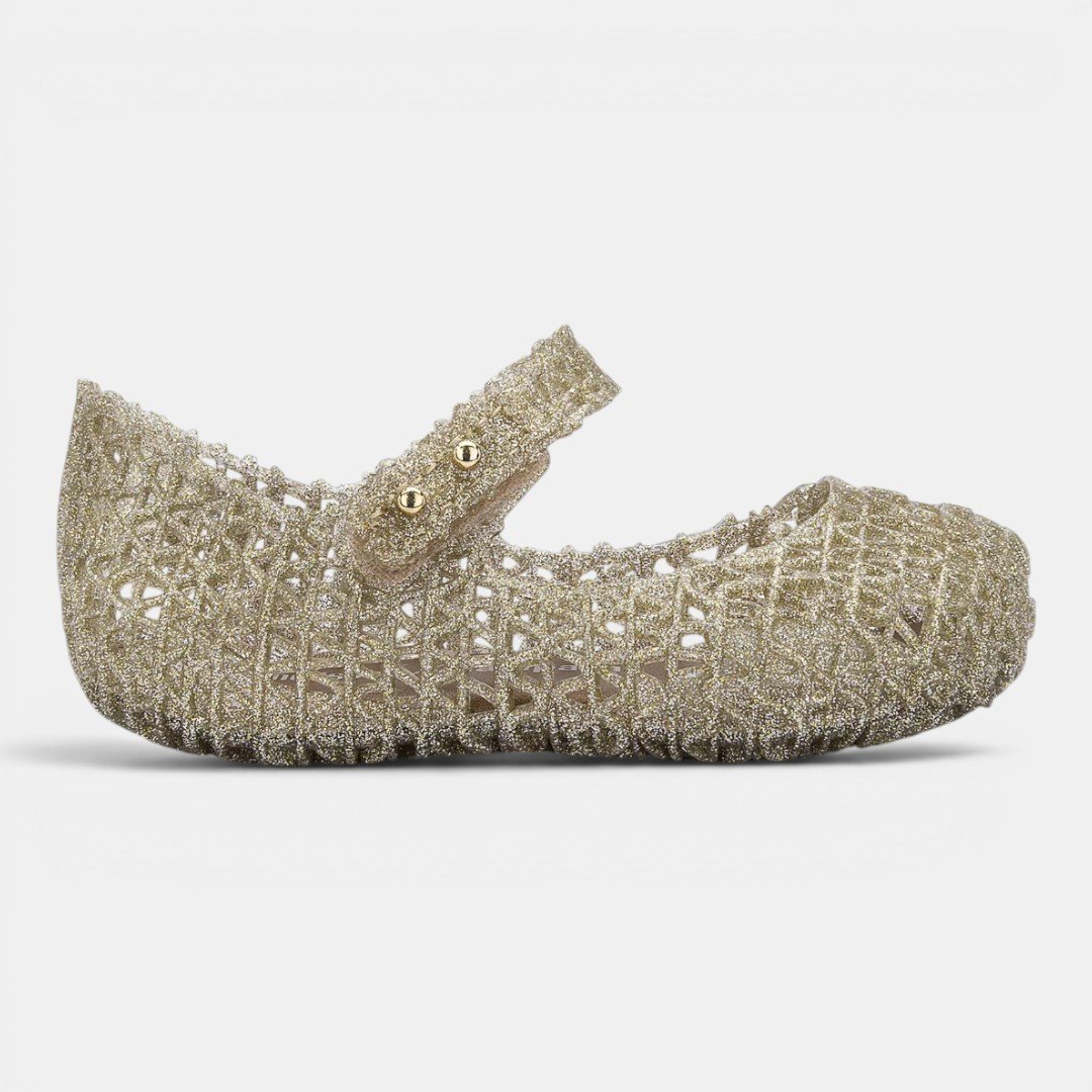 Sapatilha Mini Melissa Campana Papel De Bebê Dourado