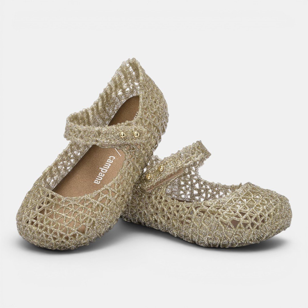 Sapatilha Mini Melissa Campana Papel De Bebê Dourado Dourado 2
