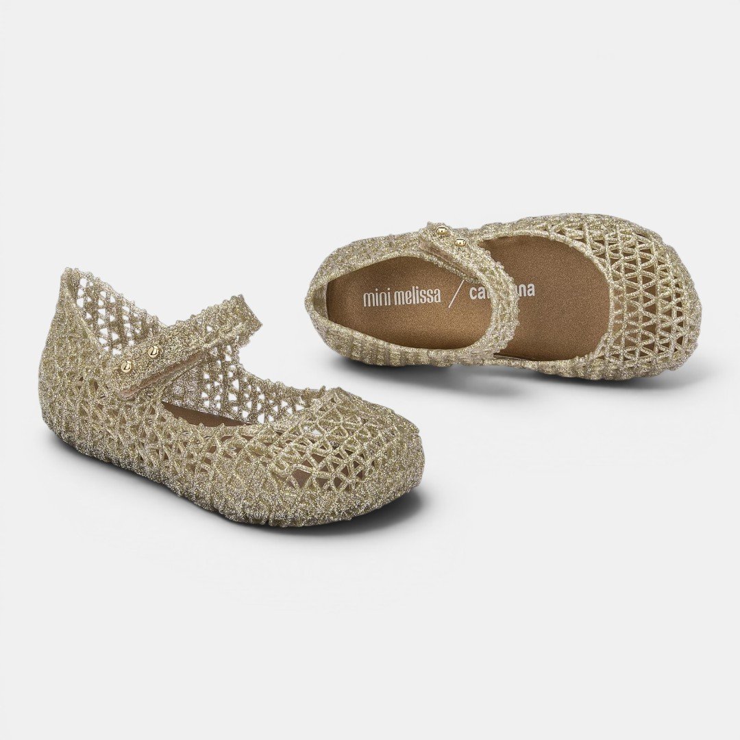 Sapatilha Mini Melissa Campana Papel De Bebê Dourado Dourado 3