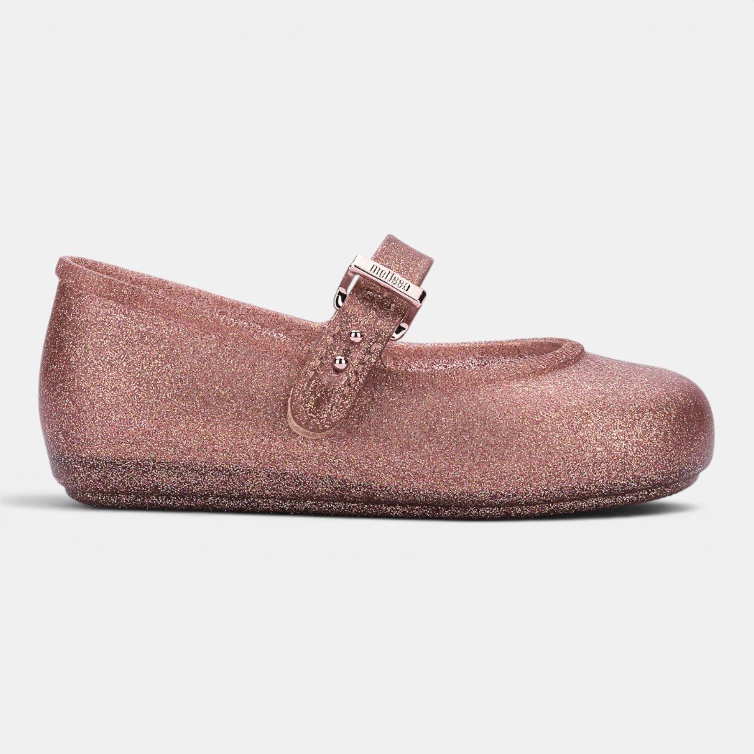 Sapatilha Mini Melissa Soft Balerina Bebê Rosa Glitter