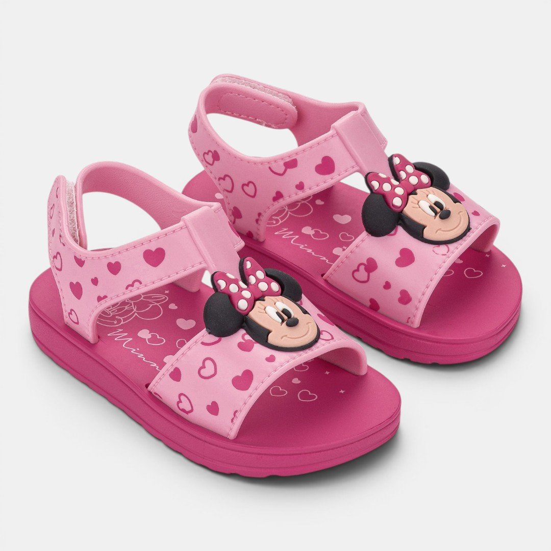 Sandália de Bebê Rosa Minnie Disney Baby Time Grendene Kids Rosa 2