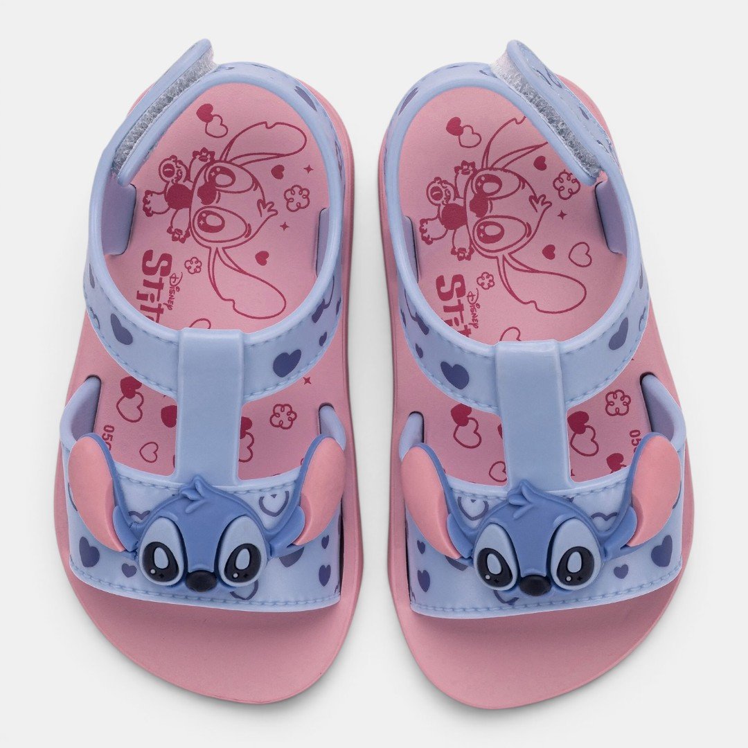 Sandália de Bebê Rosa Stitch Disney Baby Time Grendene Kids Rosa 4