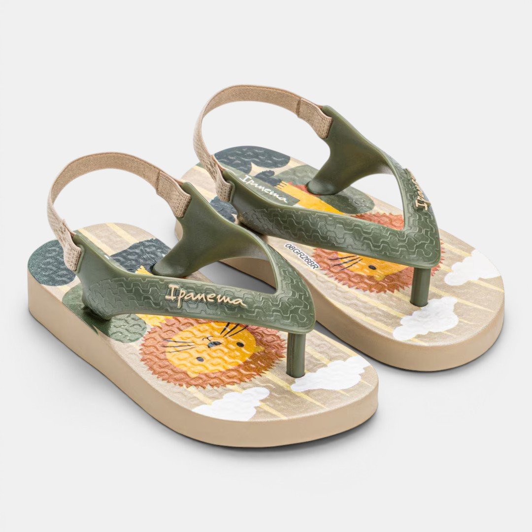 Chinelo De Dedo Bebê Ipanema Leãozinho Bege Bege 3