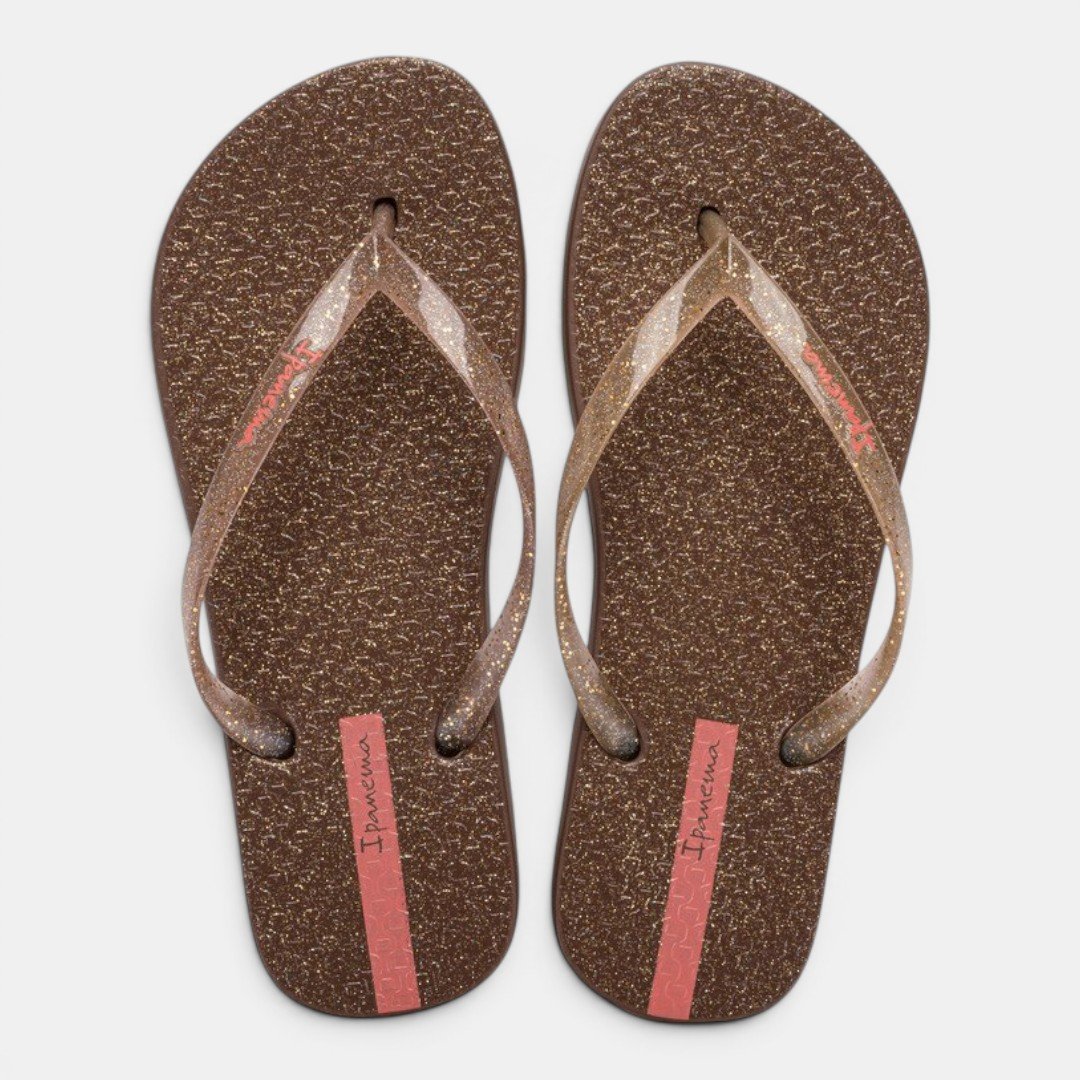 Chinelo Ipanema Glitter Feminino Marrom