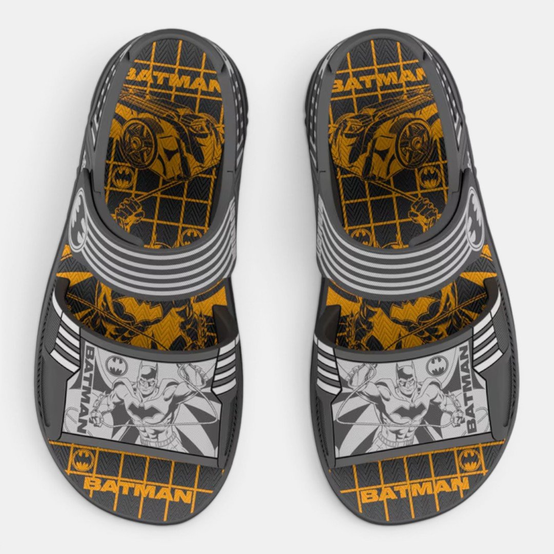 Sandália Papete Batman Combat Com Carro De Combate Cinza Cinza 3