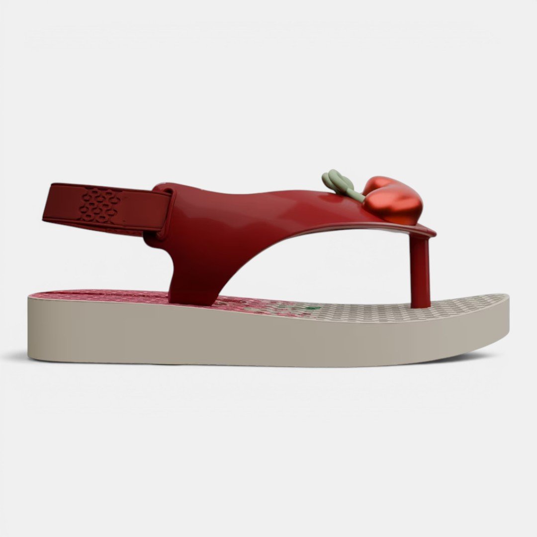 Chinelo De Dedo De Bebê Belle Cerejinha Ipanema Bege Bege 3