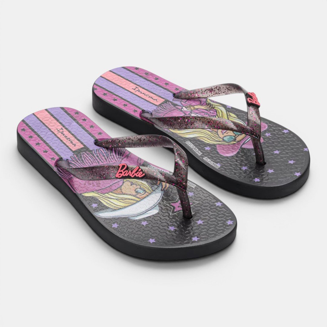 Chinelo De Dedo Infantil Barbie Meu Encanto Ipanema Preto Preto 4