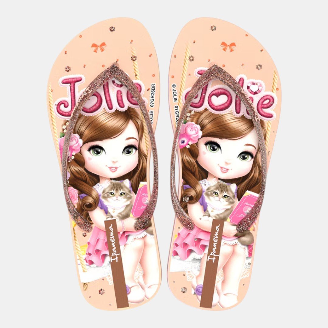 Chinelo Ipanema Jolie Amores Infantil Bege