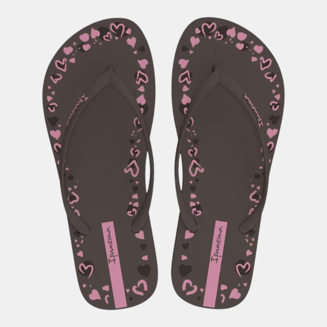 Chinelo De Dedo Ipanema Day Corações Marrom