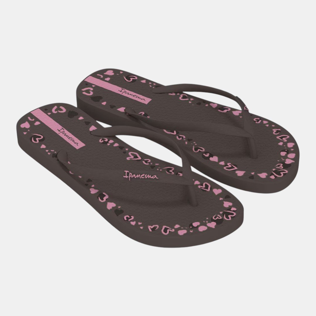 Chinelo De Dedo Ipanema Day Corações Marrom Marrom 3