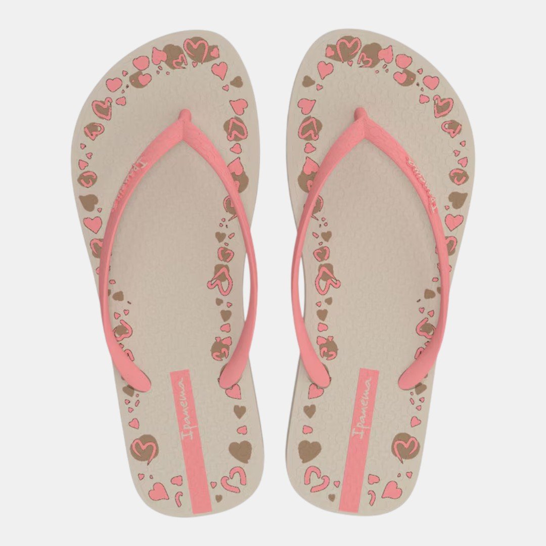 Chinelo De Dedo Ipanema Day Corações Bege