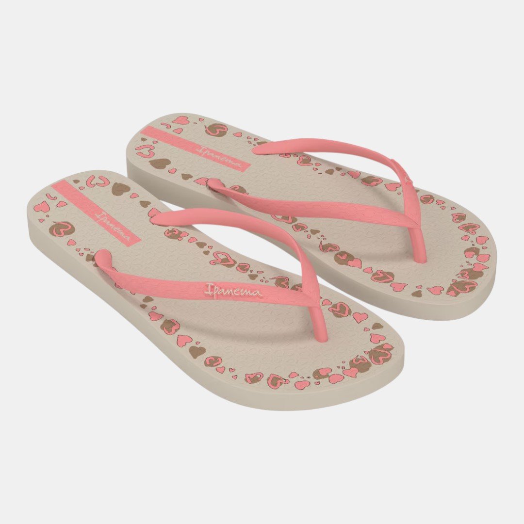 Chinelo De Dedo Ipanema Day Corações Bege Bege 3