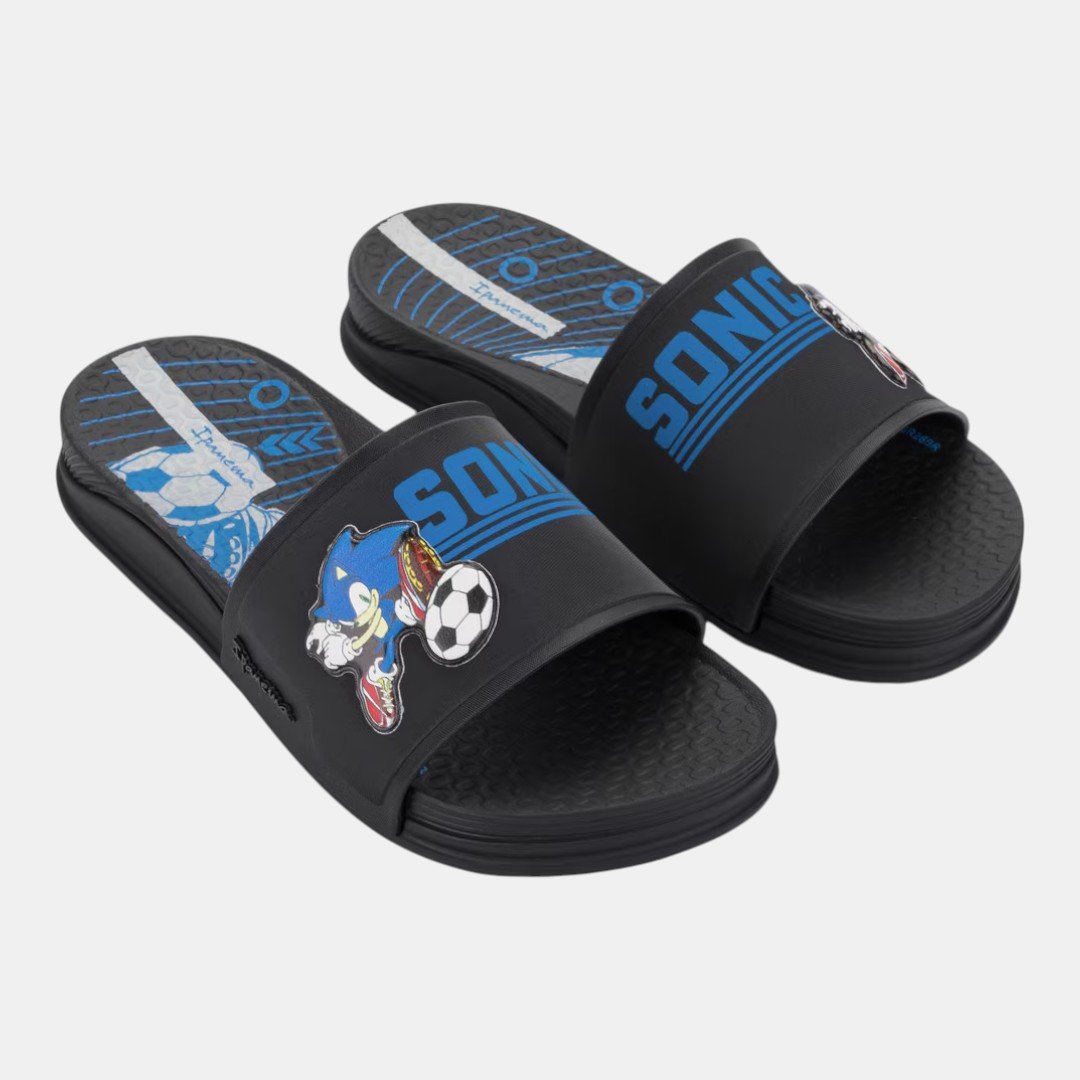 Chinelo Ipanema Sonic Player Slide Infantil Preto Preto 3