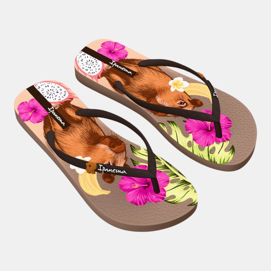 Chinelo de Dedo Pets Pop Ipanema Capivara Marrom Marrom 3