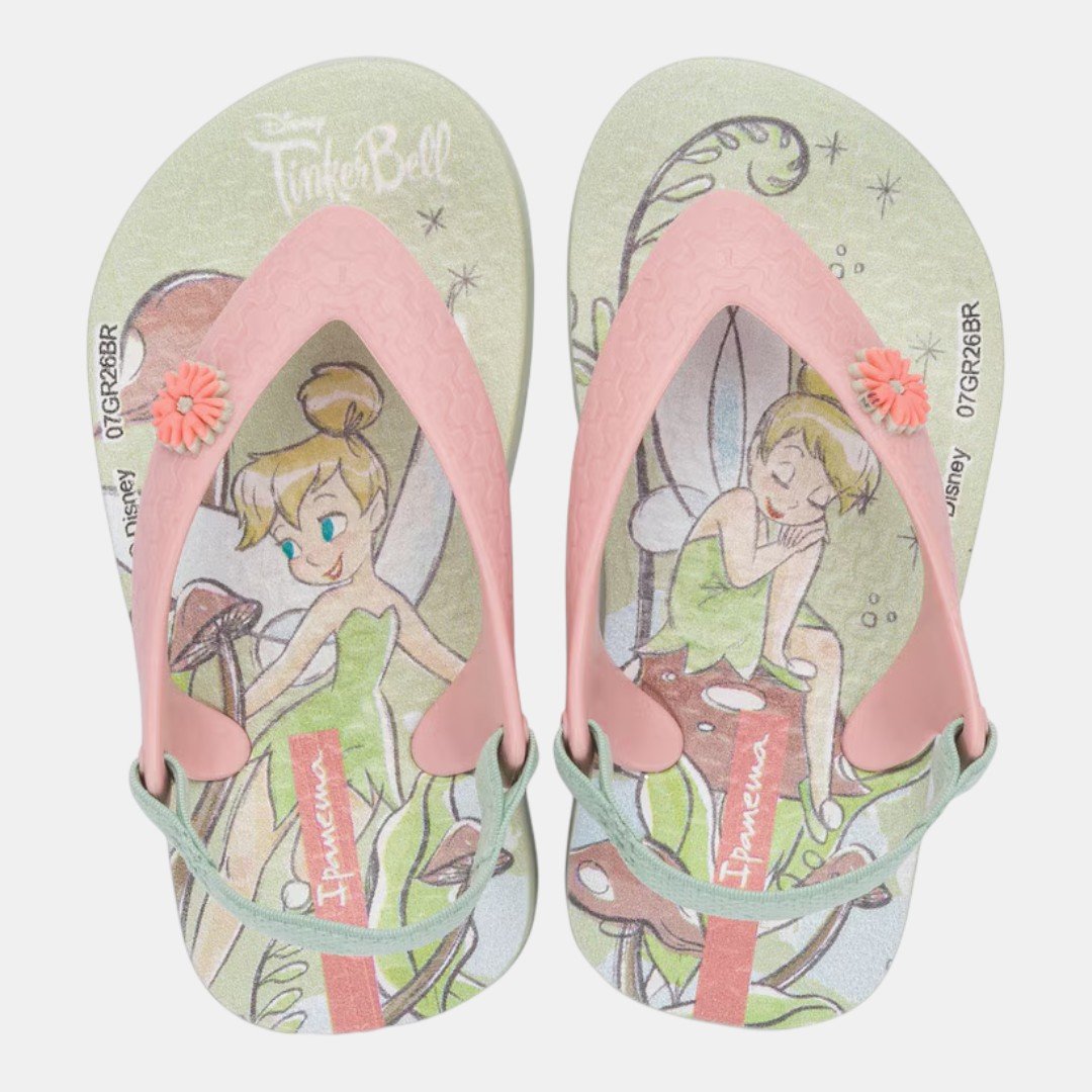 Chinelo De Elástico Ipanema Disney Happy Baby Tinker Bell Verde