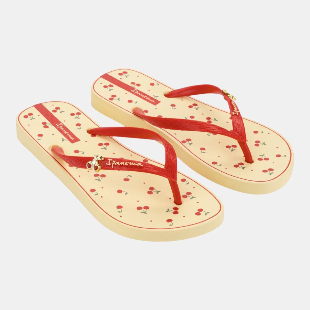 Chinelo Ipanema Fashion Print Feminino Estampa Cerejinhas Bege 3