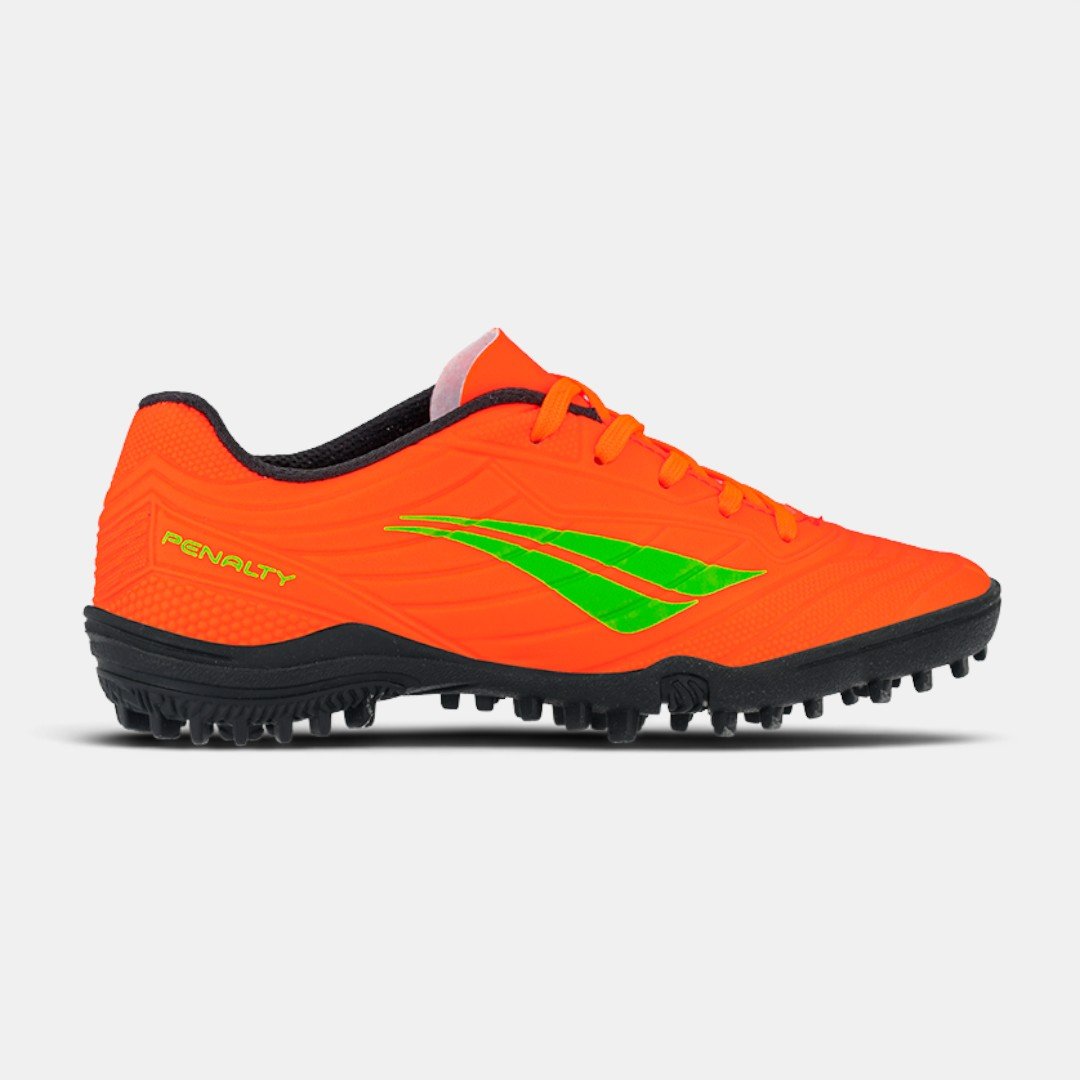 Chuteira Society Infantil Penalty Matis Kids XXI Coral com Verde