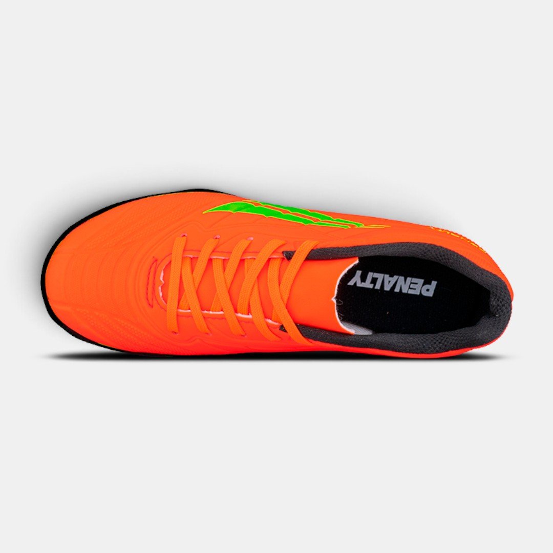 Chuteira Society Infantil Penalty Matis Kids XXI Coral com Verde Rosa 3