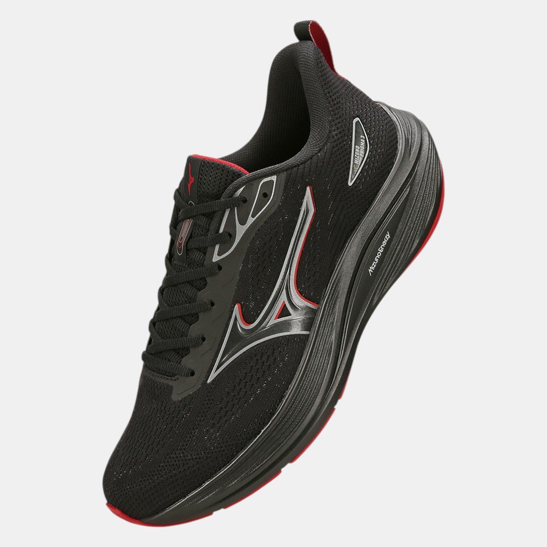 Tênis De Corrida Mizuno Enigma 3 Preto com Vermelho Preto 2
