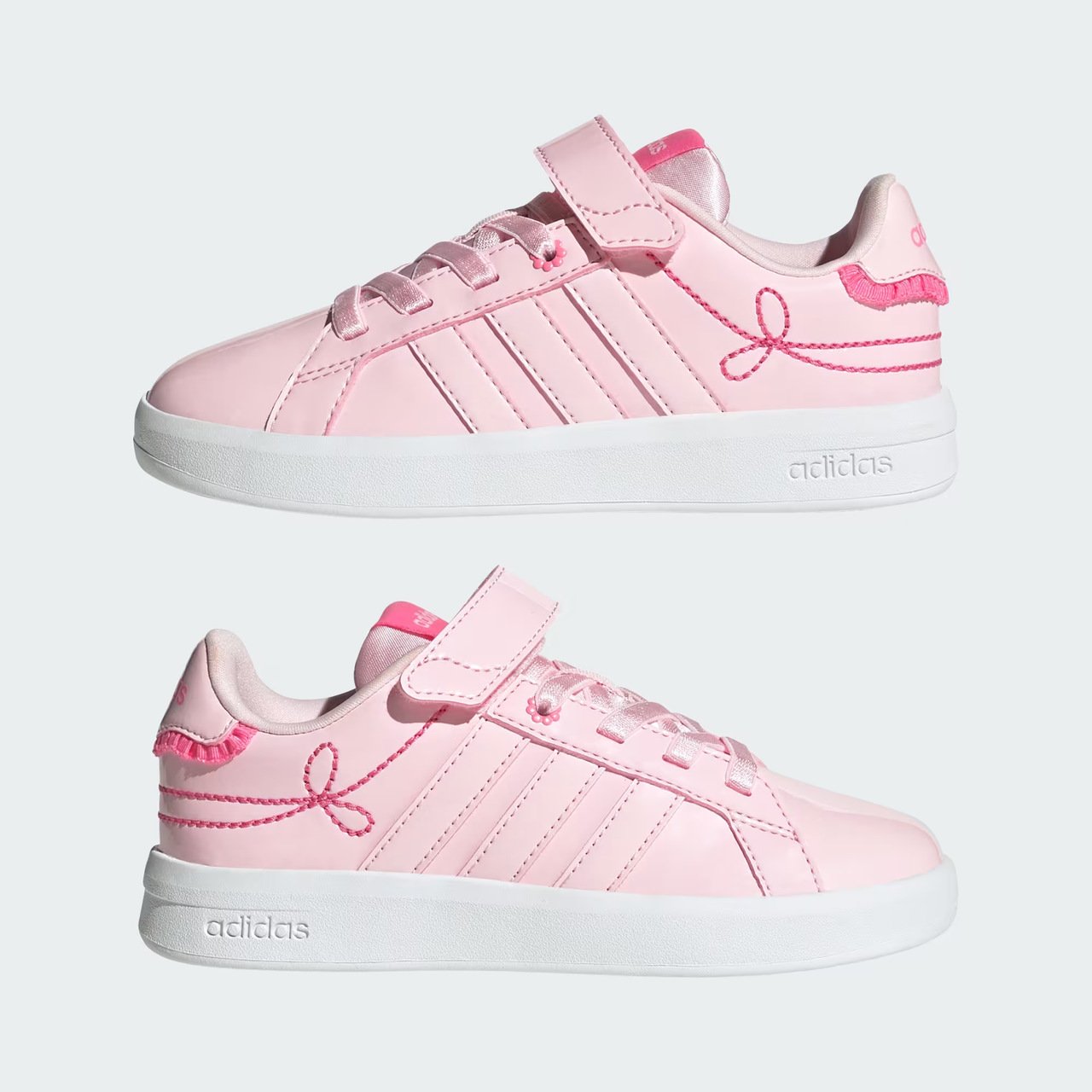 Tênis Adidas Grand Court 3.0 Feminino Infantil Rosa Rosa 7