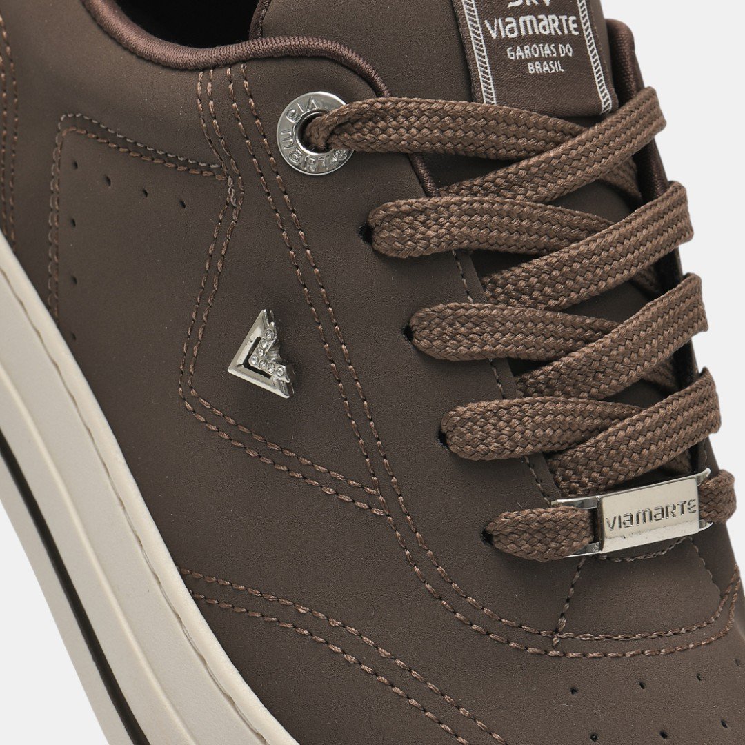 Tênis Via Marte Casual Feminino Marrom Bege 4