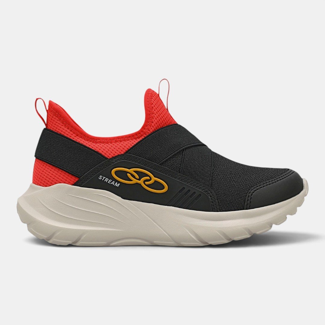 Tenis Olympikus Infantil Stream Kids Preto com Vermelho