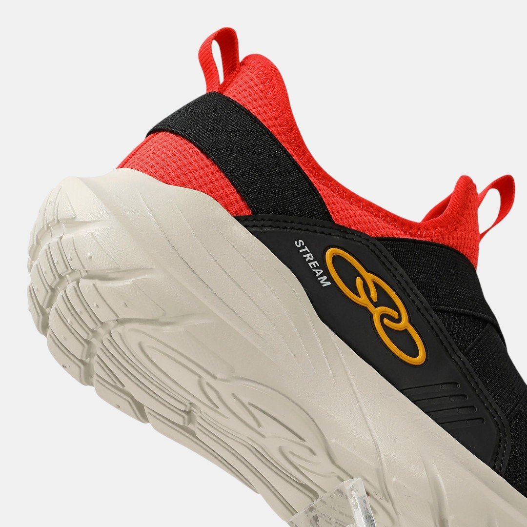 Tenis Olympikus Infantil Stream Kids Preto com Vermelho Preto 8