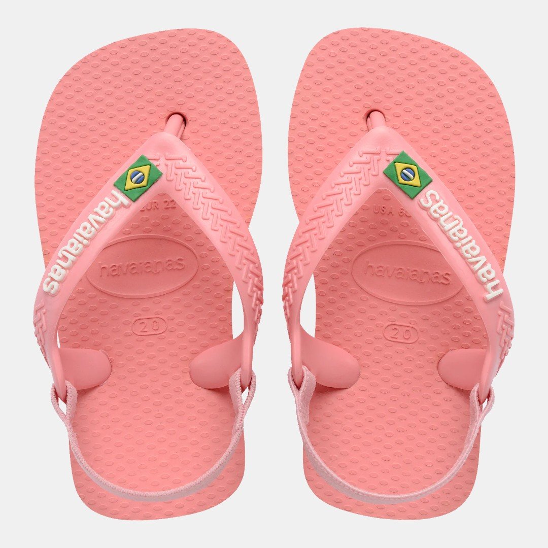 Chinelo Havaianas Baby Brasil Logo Rosa
