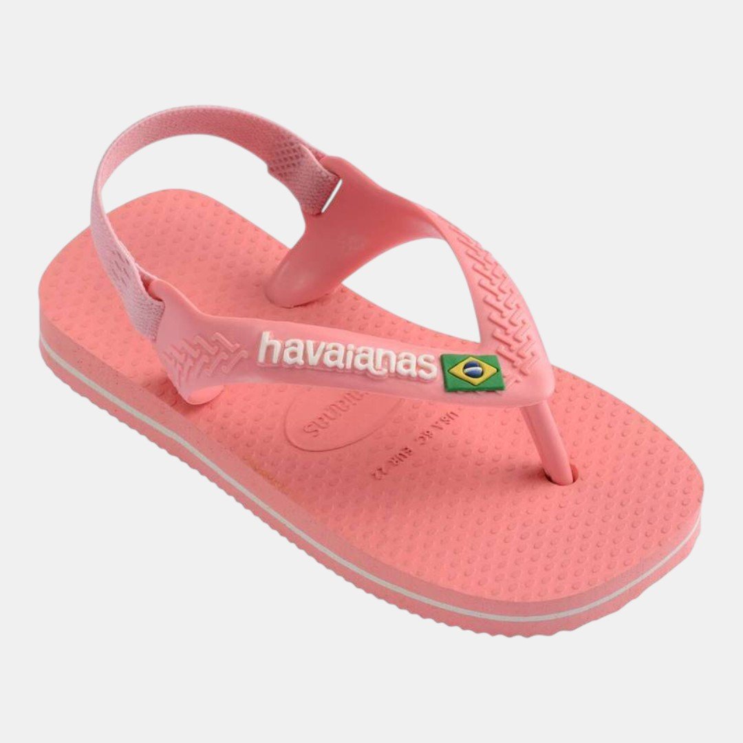 Chinelo Havaianas Baby Brasil Logo Rosa Rosa 2