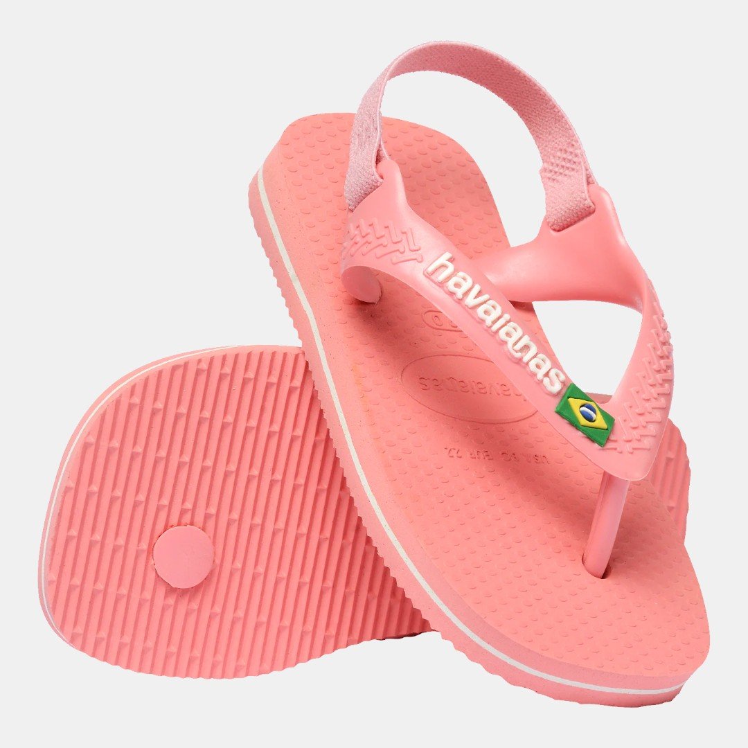 Chinelo Havaianas Baby Brasil Logo Rosa Rosa 5