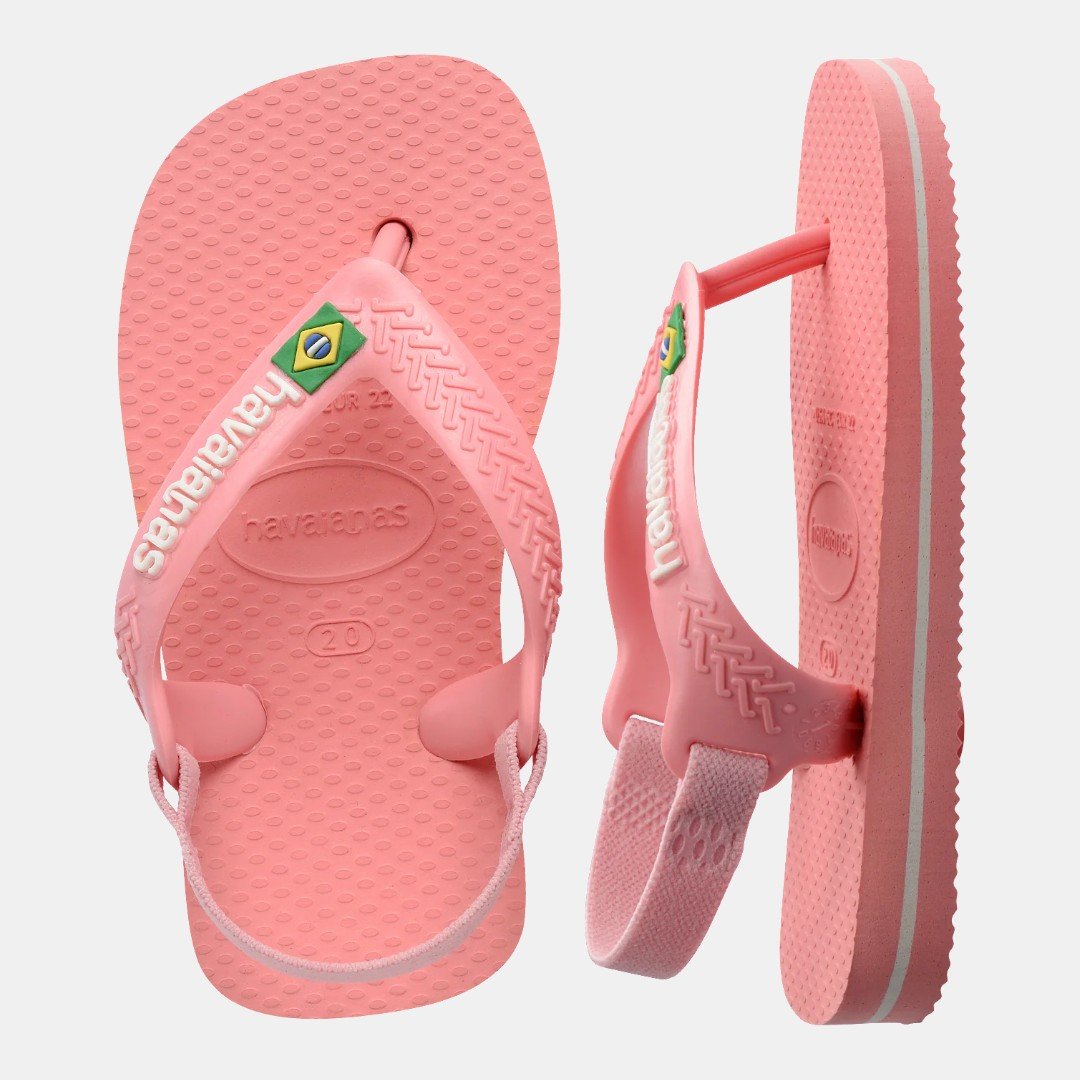 Chinelo Havaianas Baby Brasil Logo Rosa Rosa 6