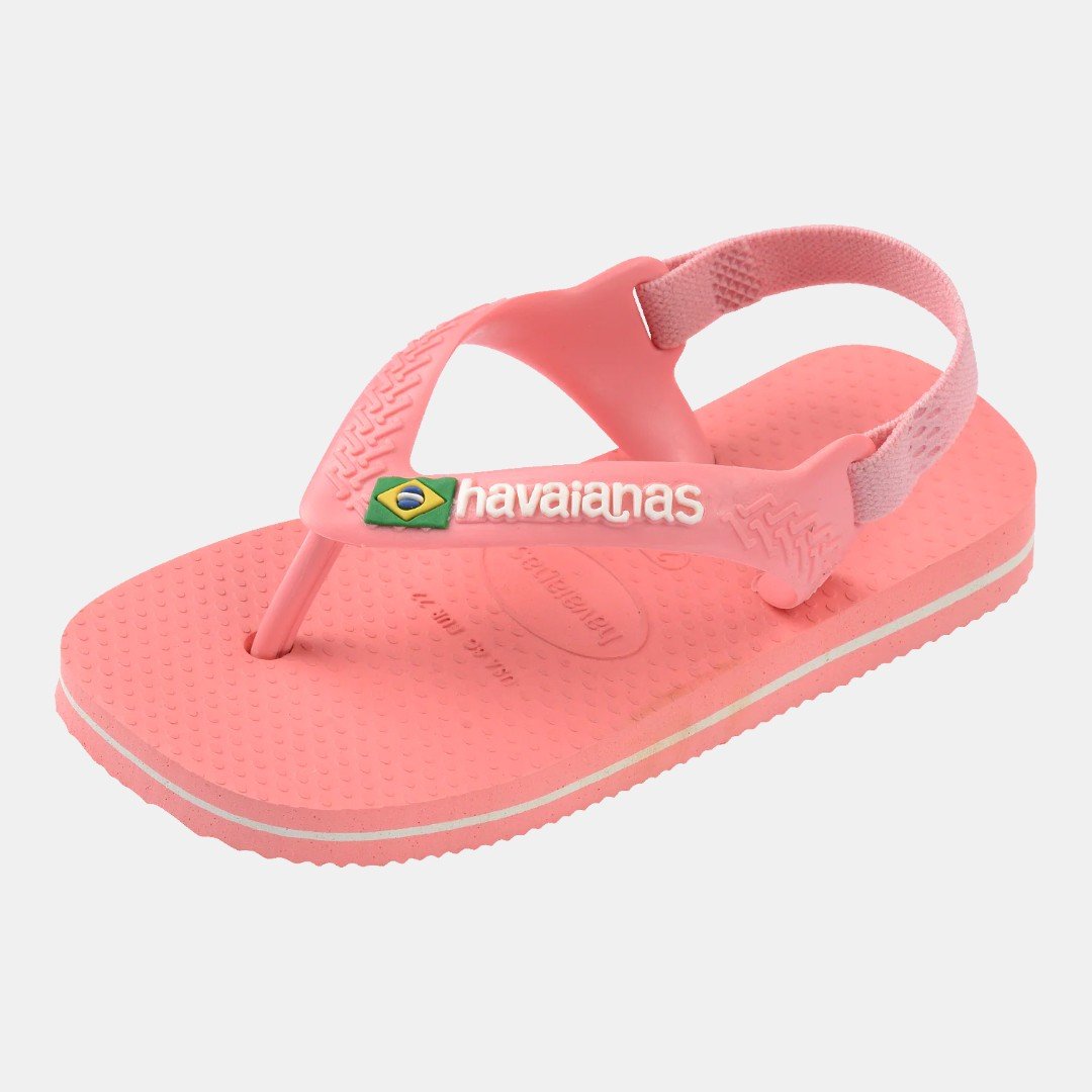 Chinelo Havaianas Baby Brasil Logo Rosa Rosa 7