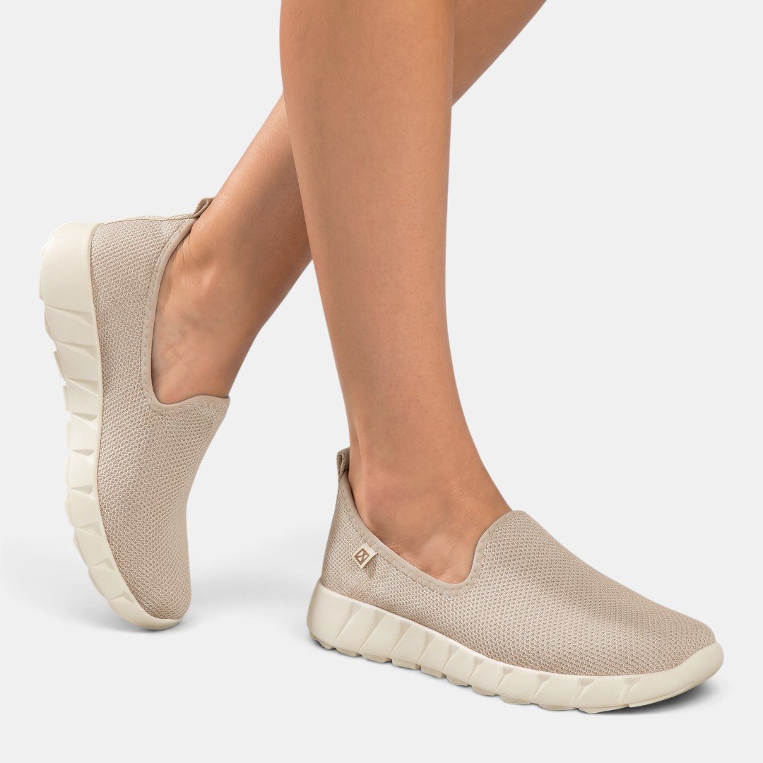 Tênis Slip On Piccadilly Casual Feminino Bege Branco 4