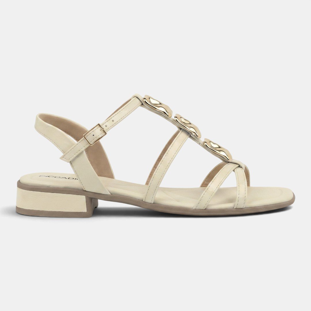 Sandália Piccadilly Feminina Off White