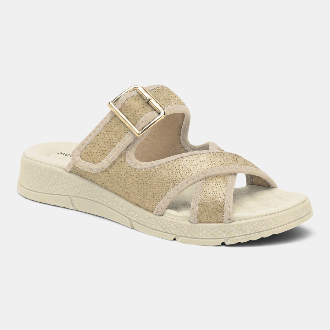 Tamanco Piccadilly Para Esporão Feminino Bege Branco 3