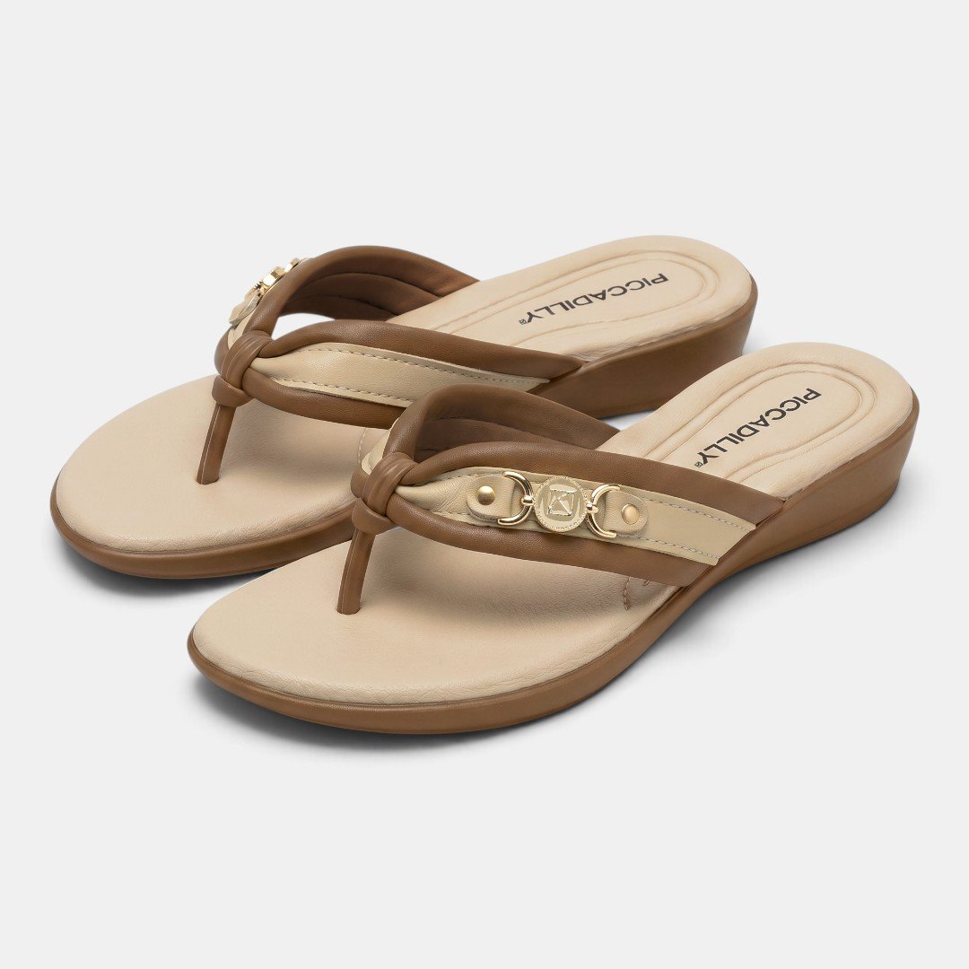 Tamanco Piccadilly Feminino Caramelo Bege 2