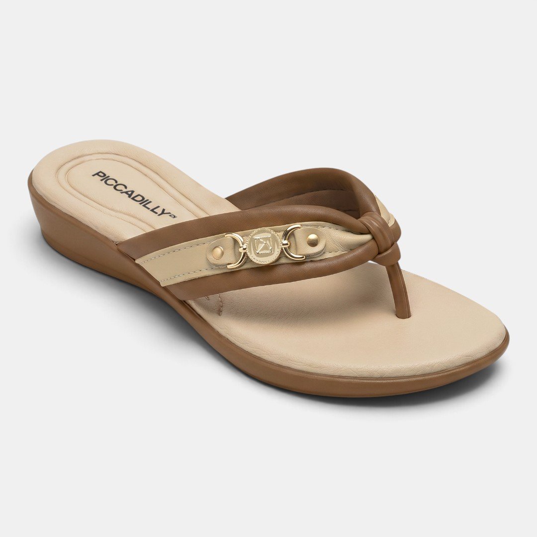 Tamanco Piccadilly Feminino Caramelo Bege 3
