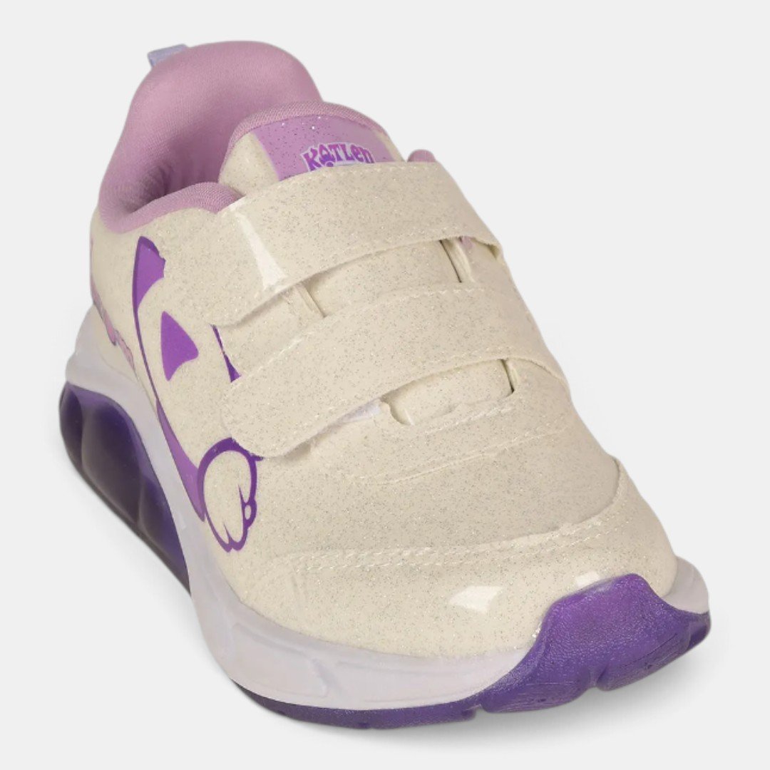 Tênis Infantil Feminino com Luz Katlen Dos Rosa Branco 3