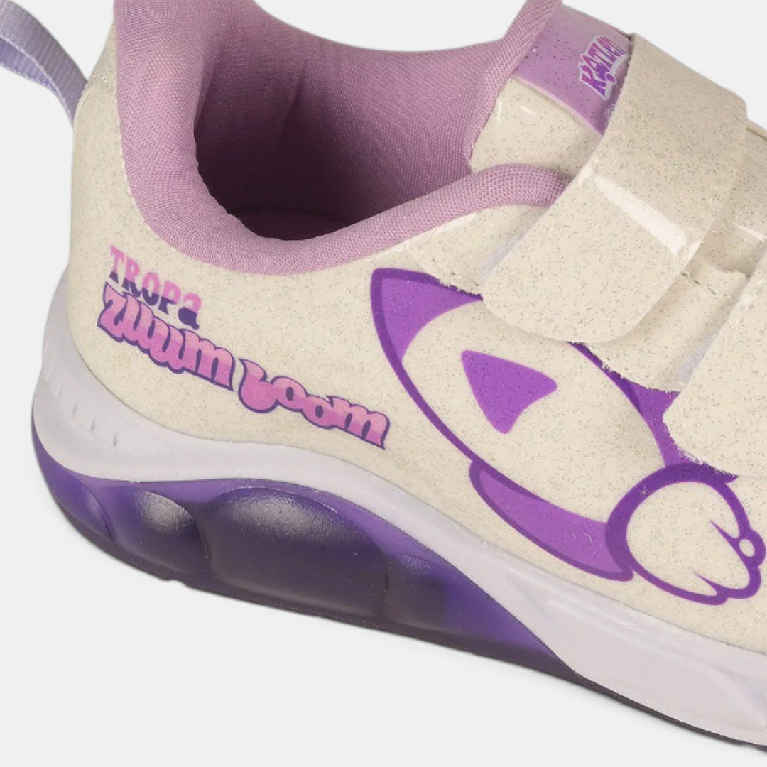 Tênis Infantil Feminino com Luz Katlen Dos Rosa Branco 4