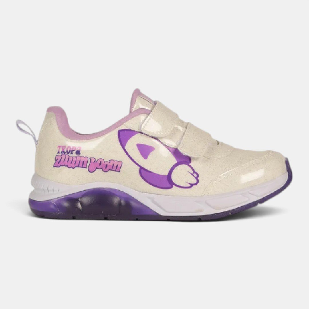 Tênis Infantil Feminino com Luz Katlen Dos Rosa Branco 5