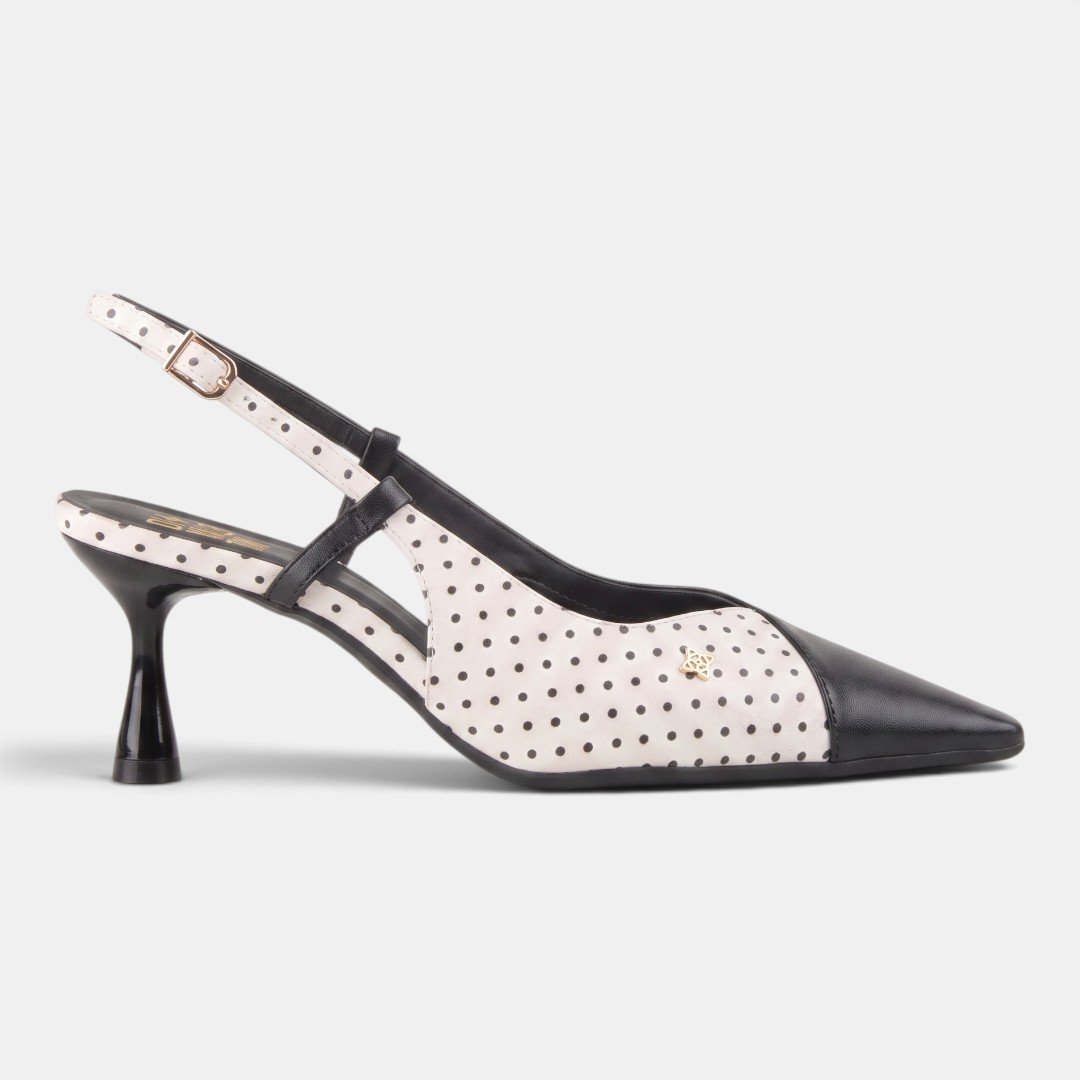 Scarpin Slingback Di Valentini Poá Off White