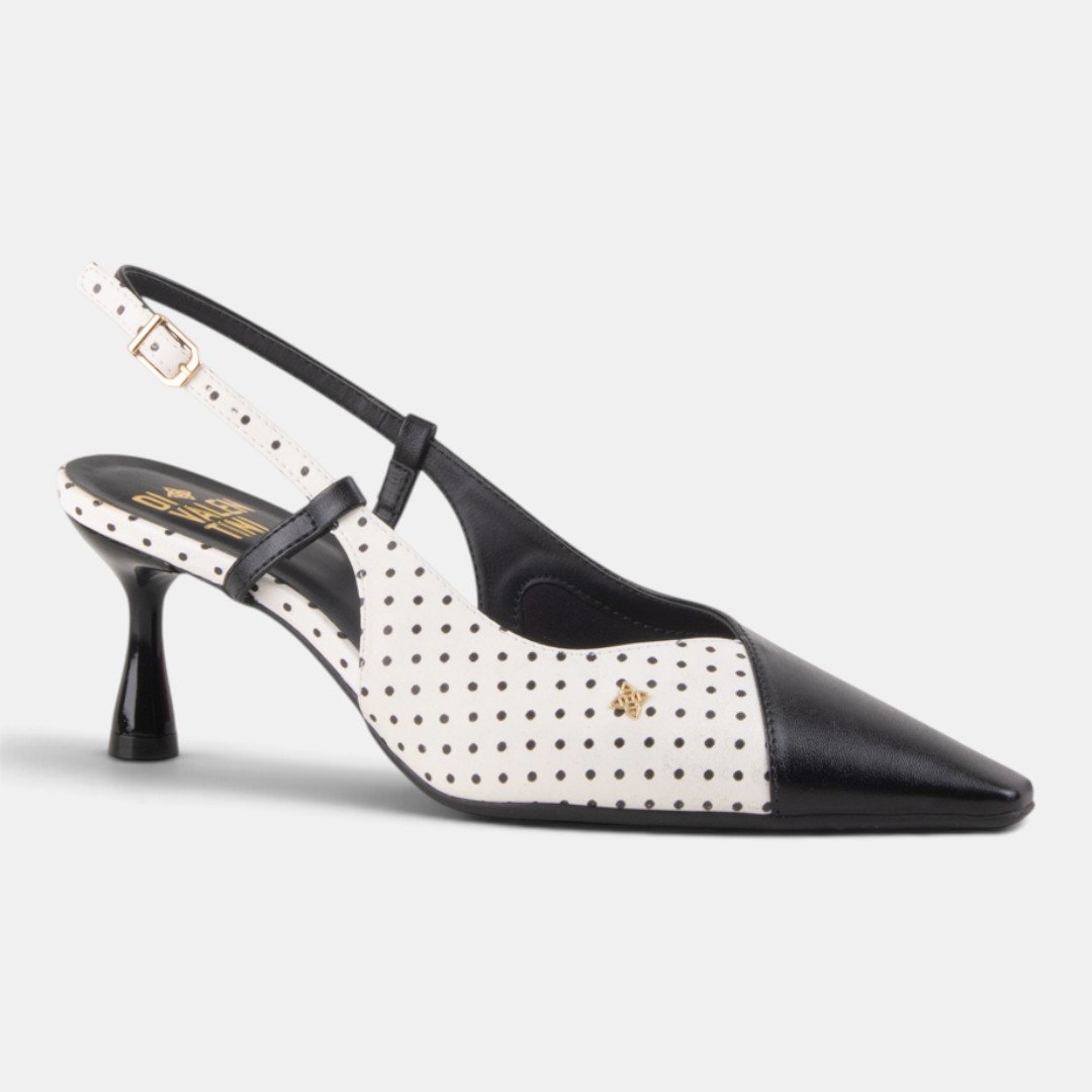 Scarpin Slingback Di Valentini Poá Off White Branco 2