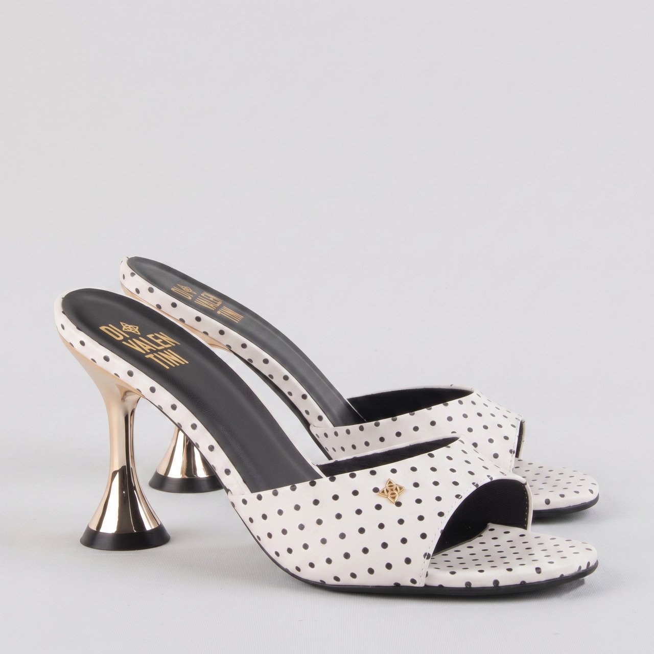 Tamanco Di Valentini Feminino Poá Off White Branco 3