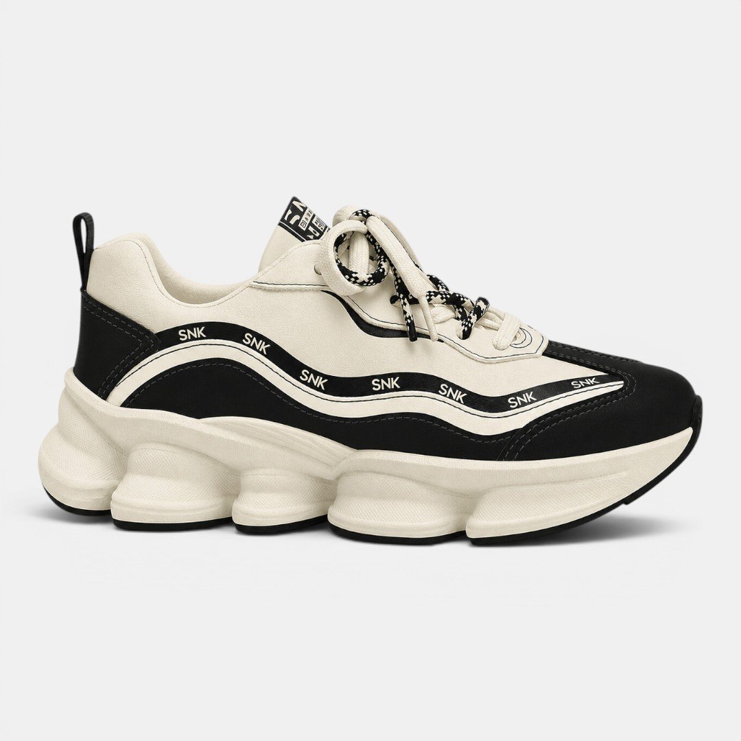 Tênis Chunky Ramarim Off White com Preto