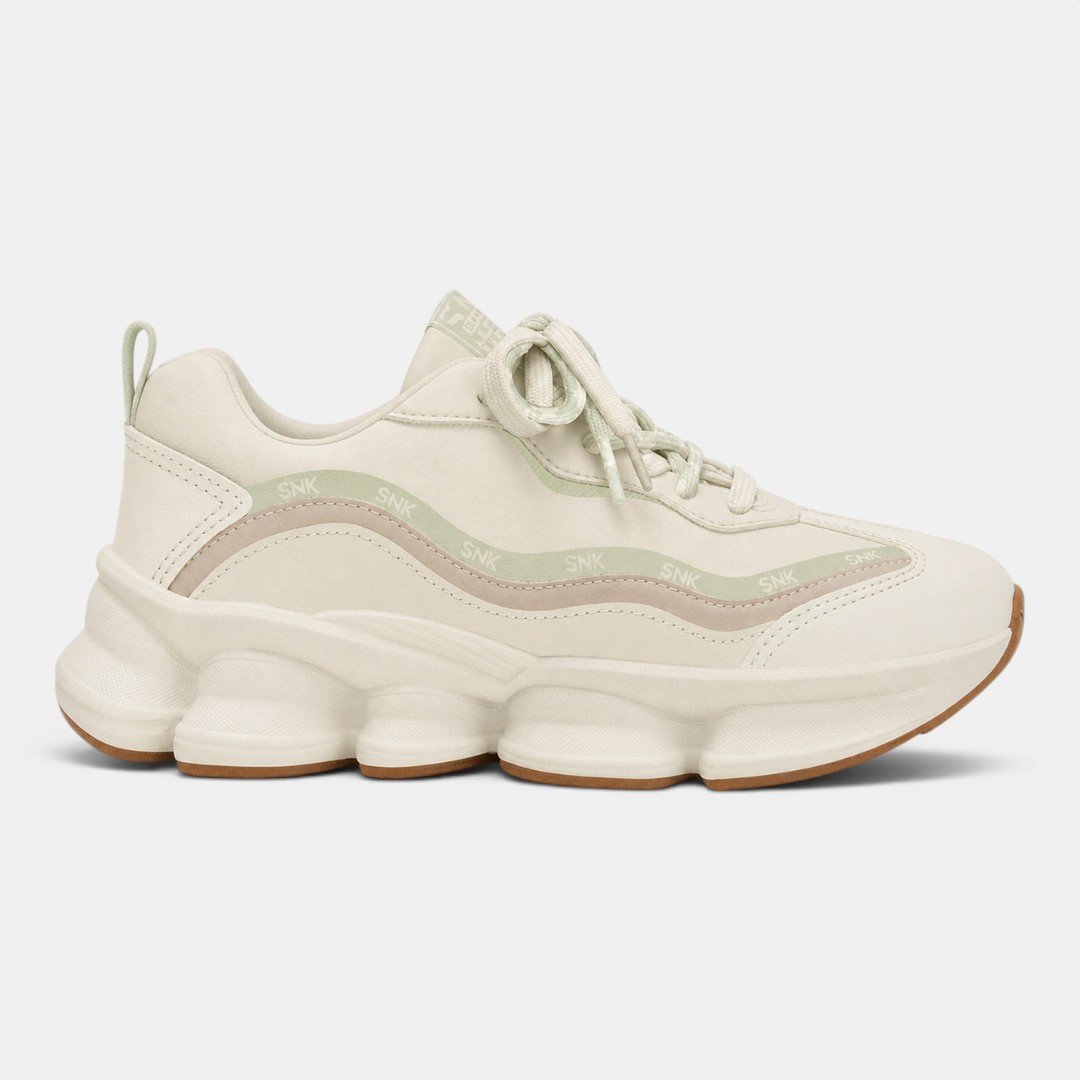 Tênis Chunky Ramarim Off White com Verde Menta